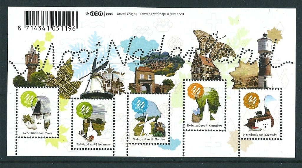 1x verzamelvelletjes Mooi Nederland 2008, postfris, Ophalen of Verzenden, Postfris