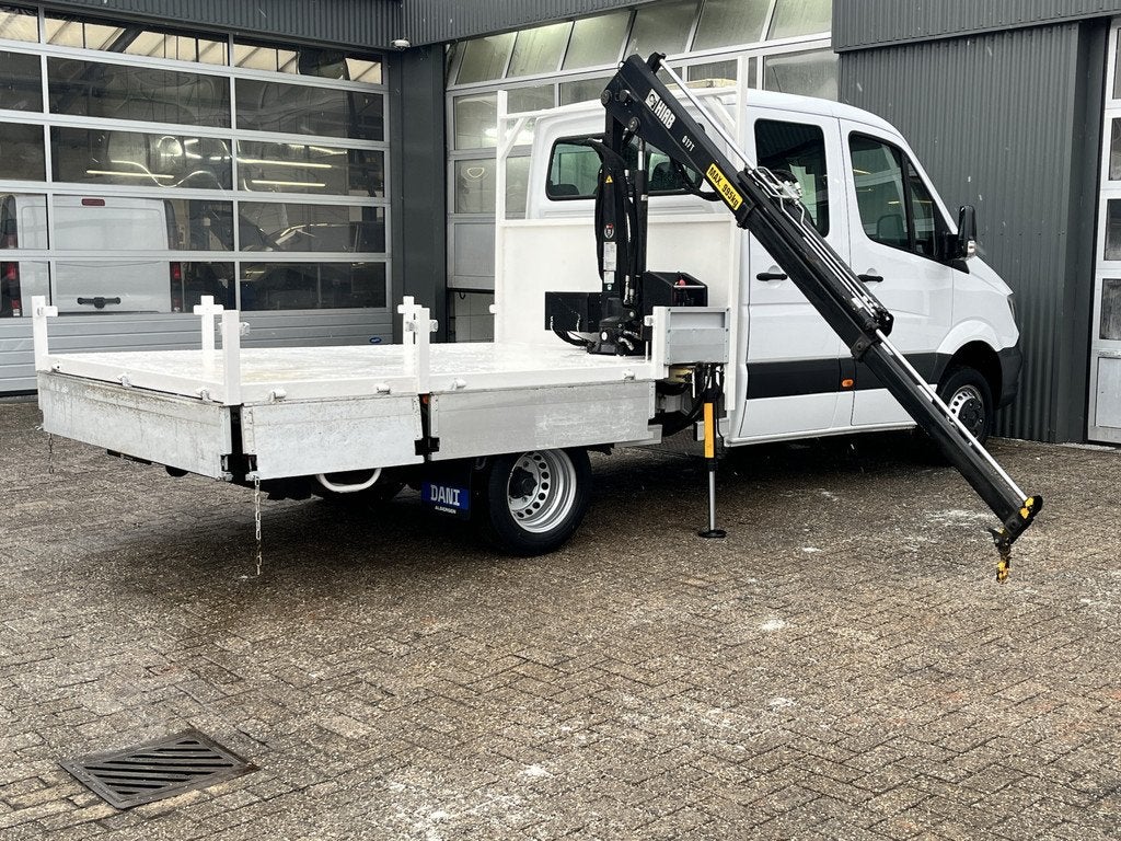 Mercedes-Benz Sprinter 513 cdi 130pk DC Laadkraan Hiab 017T, Stof, Gebruikt, 4 cilinders, Wit
