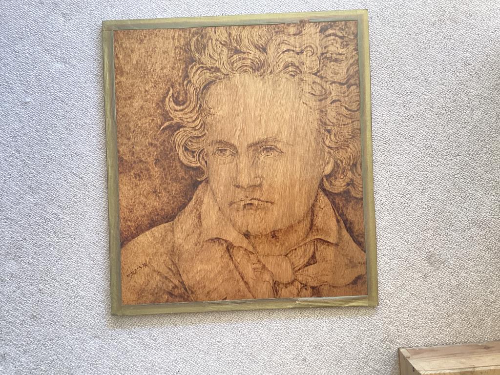Beethoven houten Paneel // 46x41.5 cm, Ophalen of Verzenden