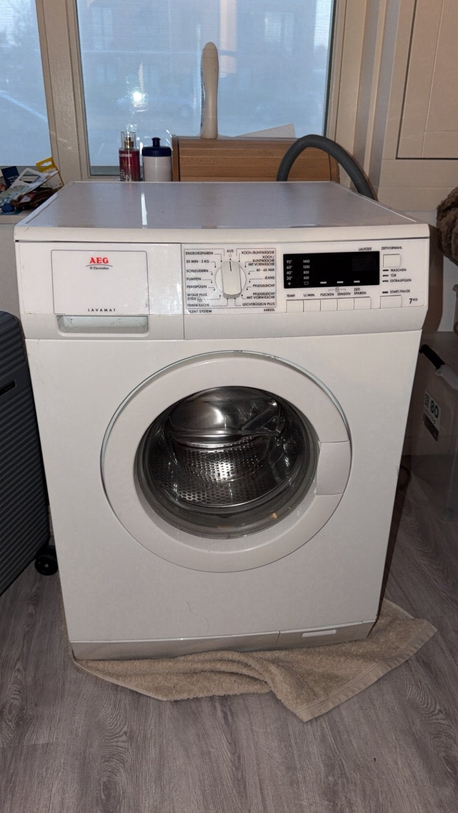 AEG wasmachine | lees beschrijving!, Witgoed en Apparatuur, Wasmachines, Ophalen, Zo goed als nieuw, 1200 tot 1600 toeren, 85 tot 90 cm