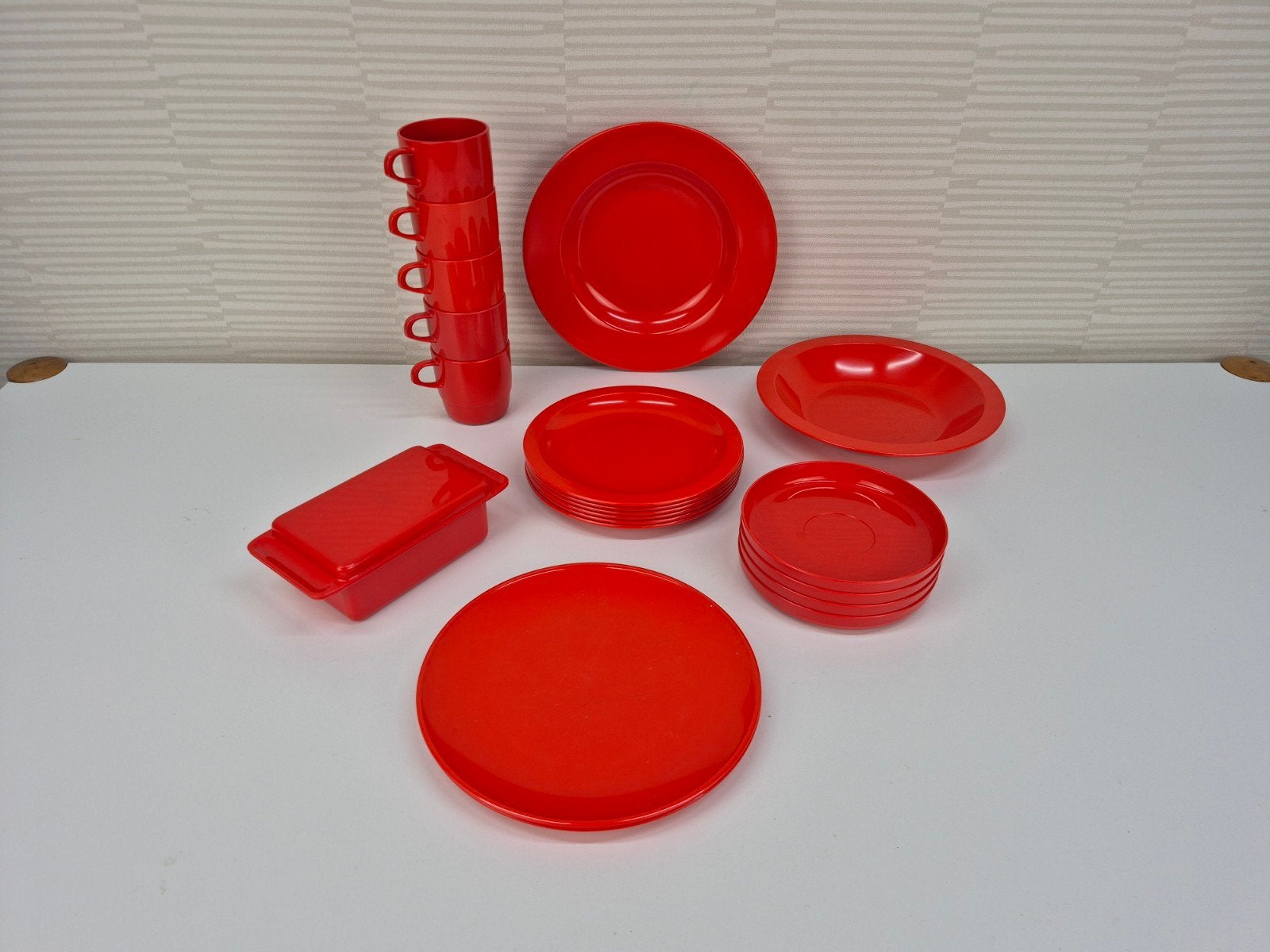 Per stuk vanaf €1,- Vintage Mepal campingservies rood., Ophalen of Verzenden, ., ., .