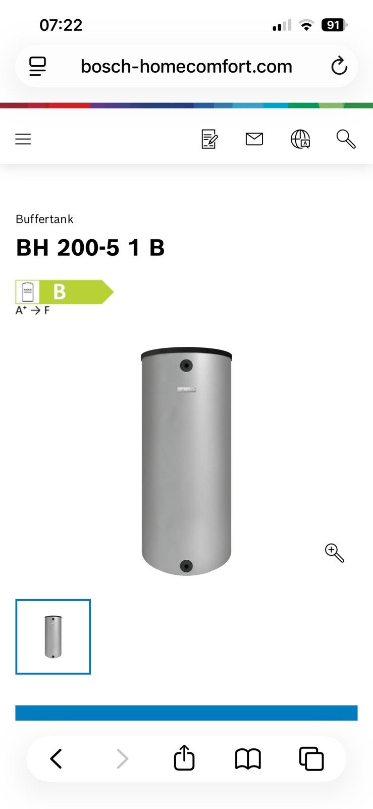 Nieuwe Bosch buffer tank  BH 200-5 1 B Buffertank, Doe-het-zelf en Verbouw, Ophalen, Overige typen, Nieuw, 60 tot 150 cm