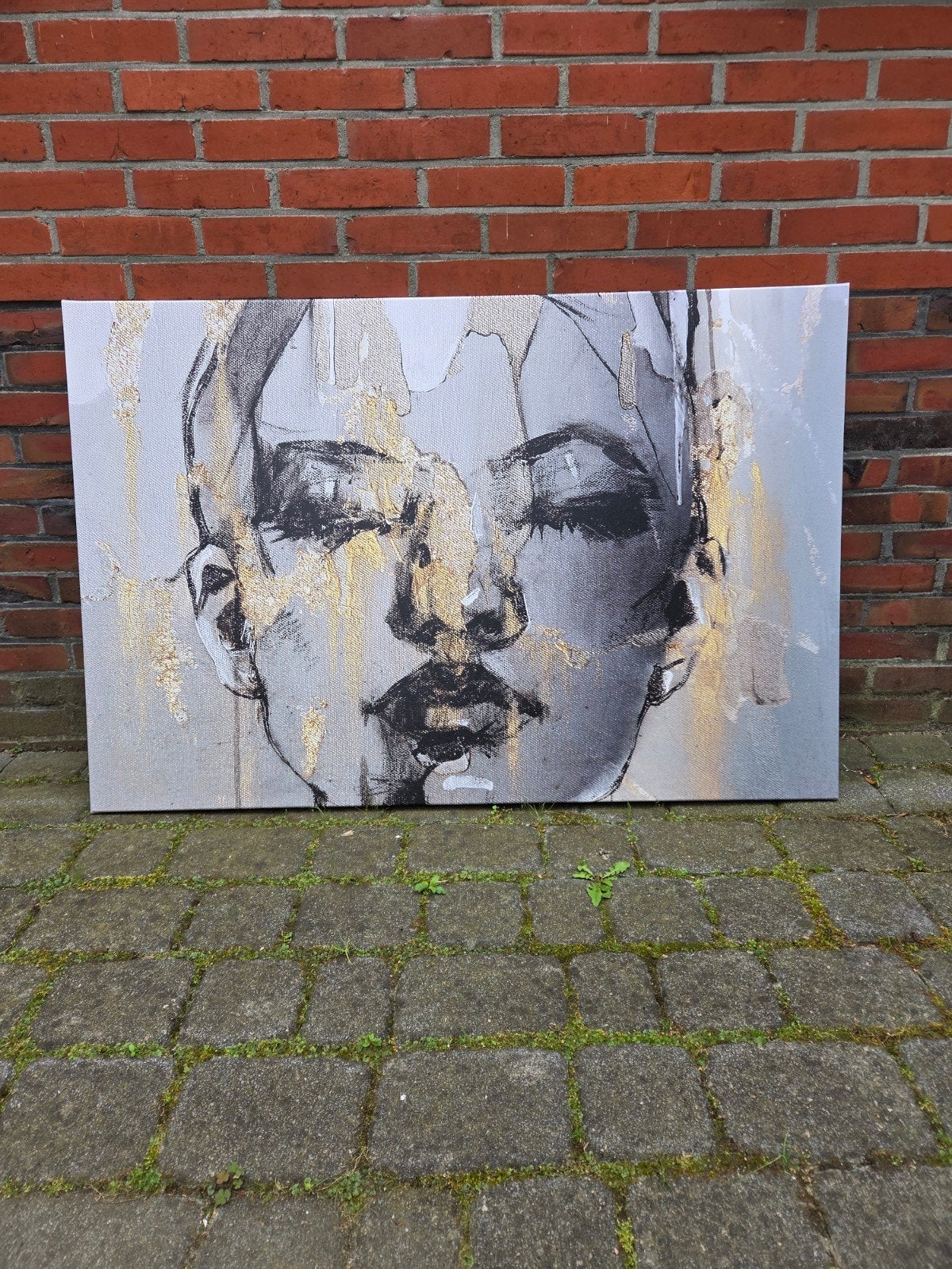 Canvas vrouw 120x80 cm, Ophalen, Zo goed als nieuw, Schilderij, 100 tot 125 cm