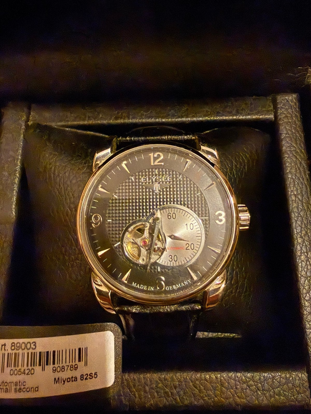 Elysee Horloge, Ophalen of Verzenden, Zo goed als nieuw, Leer, Overige merken