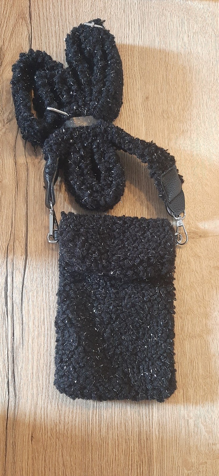 Fluffy telefoon tasje, Ophalen of Verzenden, Nieuw, Zwart, Schoudertasje
