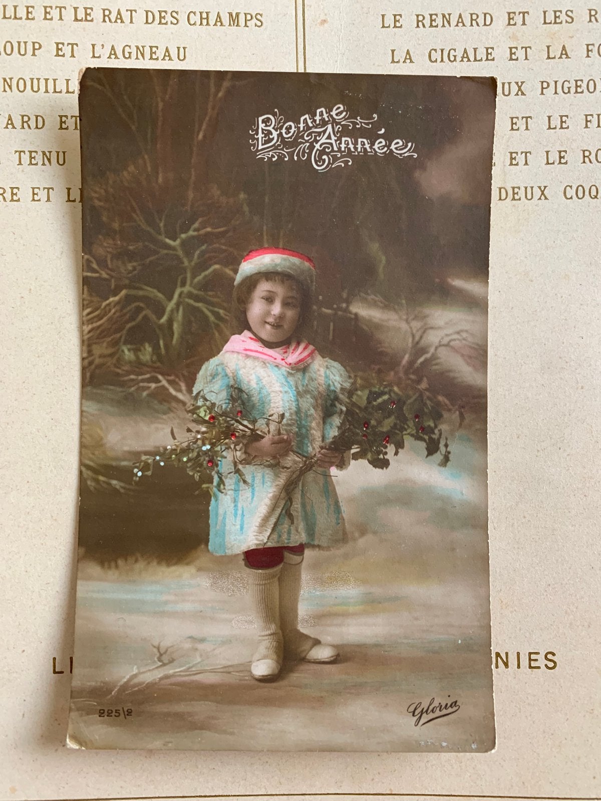 31-12-1914 Bonne Année - meisje met maretak (GO), Ophalen of Verzenden, Voor 1920, Gelopen, Feest(dag)