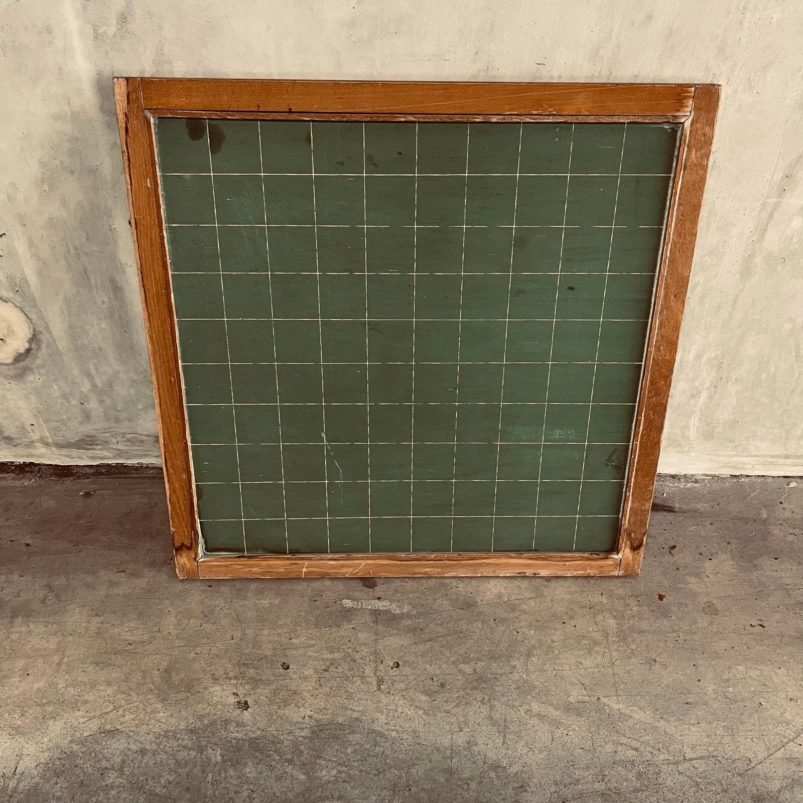 Krijtbord 83x83 cm - Ruitjes & Blokjes - Houten Lijst, Ophalen, Gebruikt
