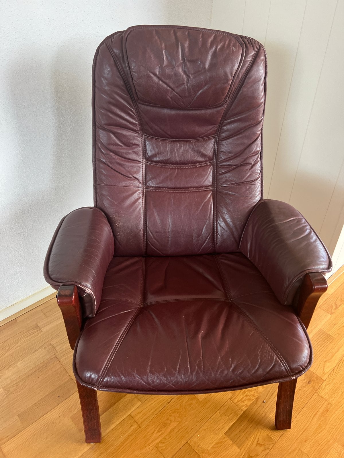 Comfortabele Leren Fauteuil - Klassiek Design, Ophalen, Gebruikt, Bruin, Leer