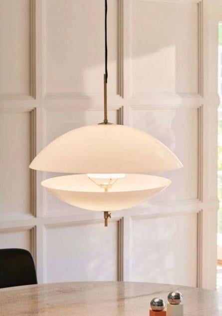 Fritz Hansen Clam pendant hanglamp 44cm, Huis en Inrichting, Lampen | Hanglampen, Ophalen, Zo goed als nieuw, Glas, 50 tot 75 cm