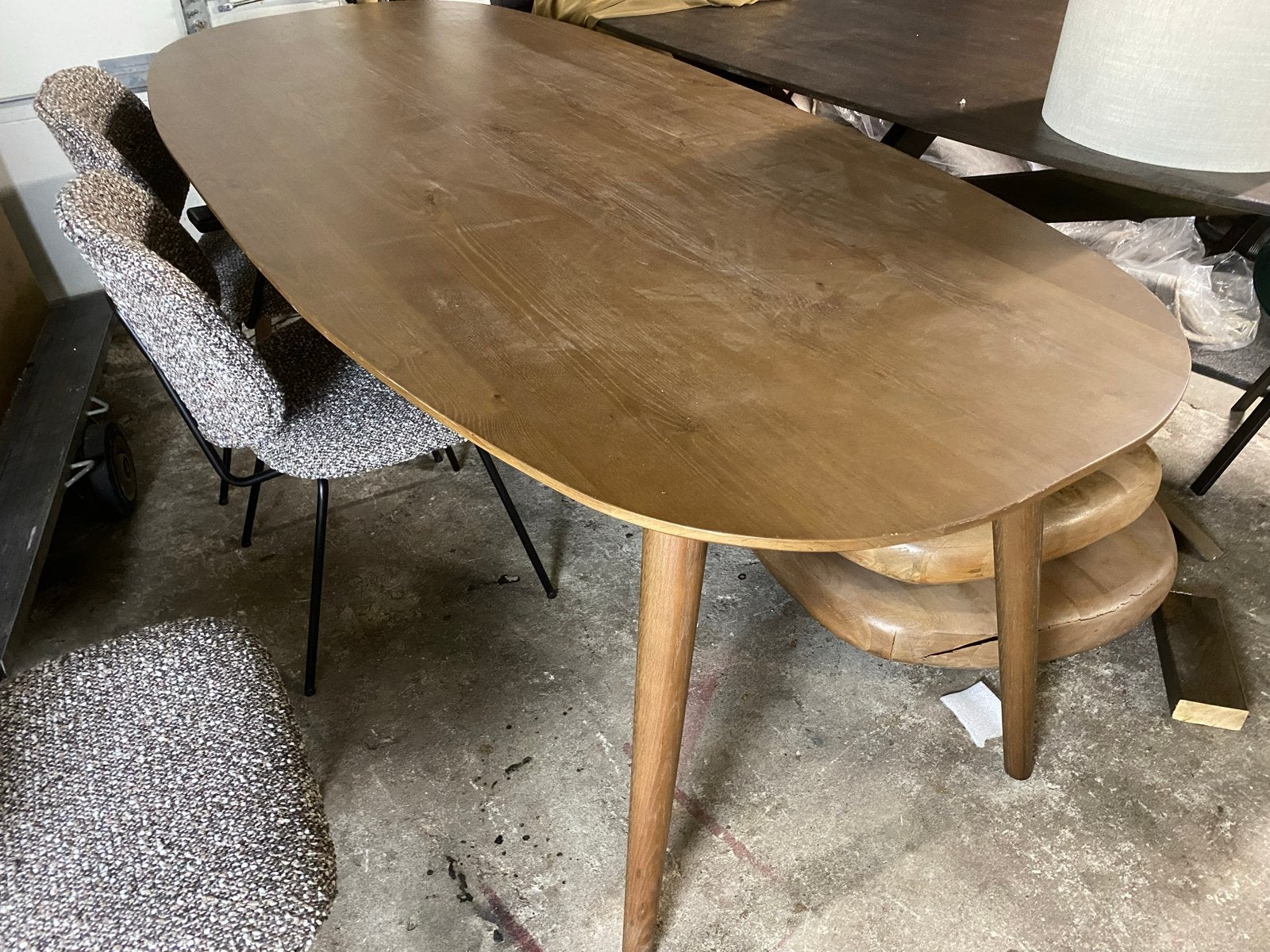 Tafel Elijah 220x100 eiken Deens ovaal, Ophalen, 100 tot 150 cm, Eikenhout, Vijf personen of meer