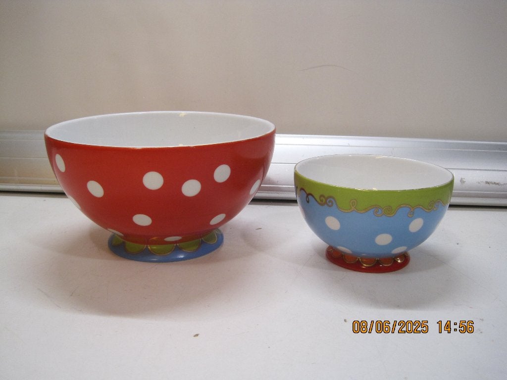 oilily schaaltjes 18.5/10 en 12,5/7,5 cm (346), Gebruikt, Ophalen of Verzenden, Schaal of Schalen, Overige stijlen