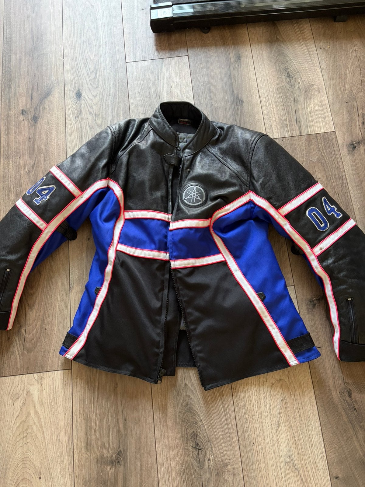 Vintage Yamaha motorjas Maat L/42, Motoren, Kleding | Motorkleding, Ophalen, Tweedehands, Jas | leer