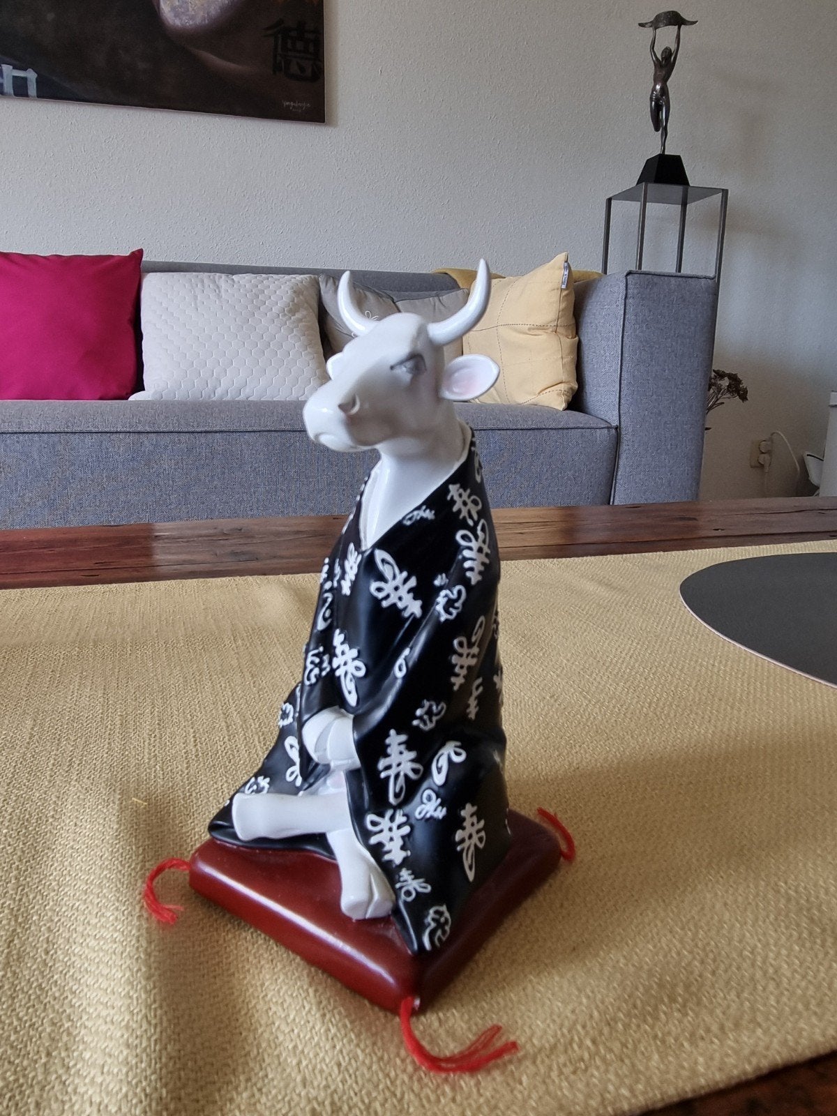 Art cow, koebeeldje, meditating, resin, Edlund., Ophalen of Verzenden, Dier