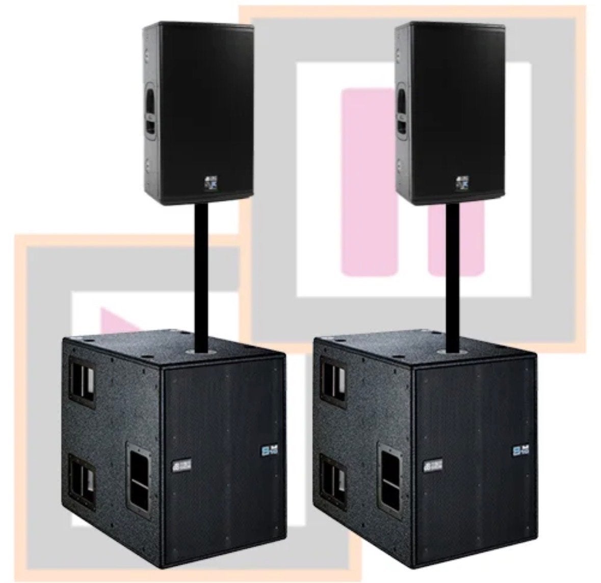 Professionele PA-set DB Technologies sub en top, Ophalen, Gebruikt, 1000 watt of meer, P.A.