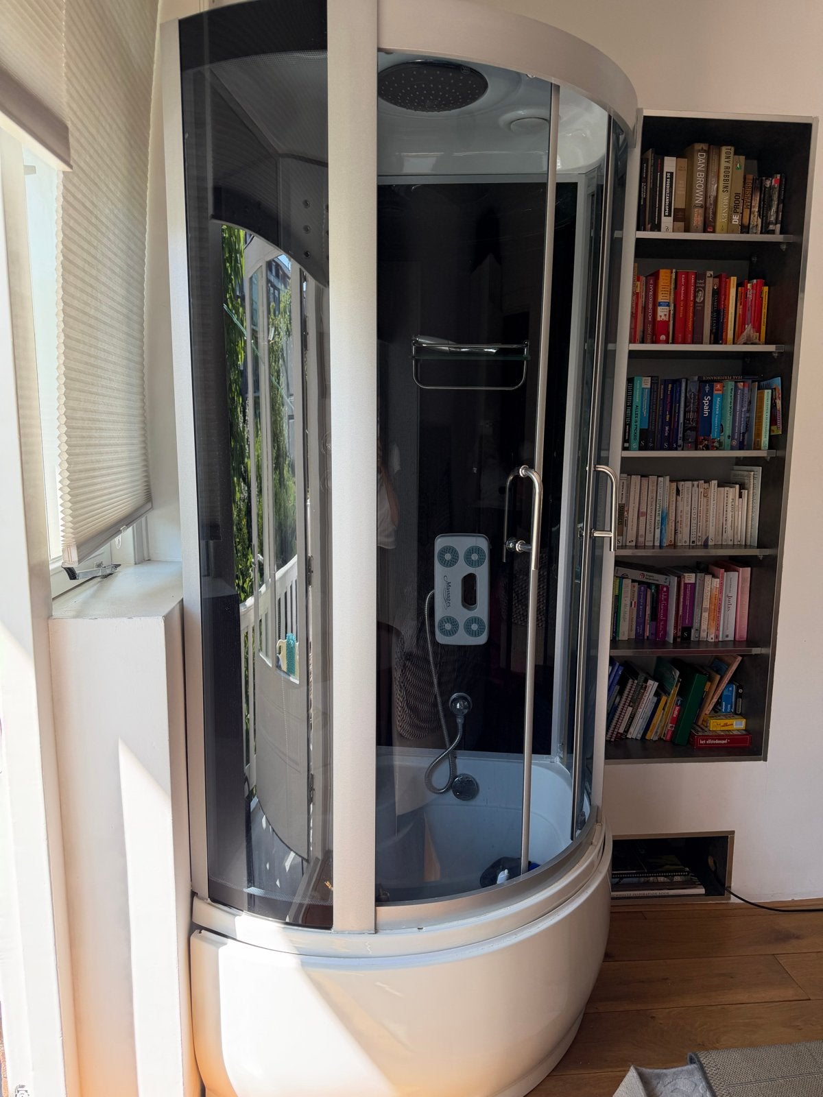 Luxe Douchecabine met Massagejets en Regendouche, Doe-het-zelf en Verbouw, Sanitair, Ophalen of Verzenden, Gebruikt, Glas, Douche