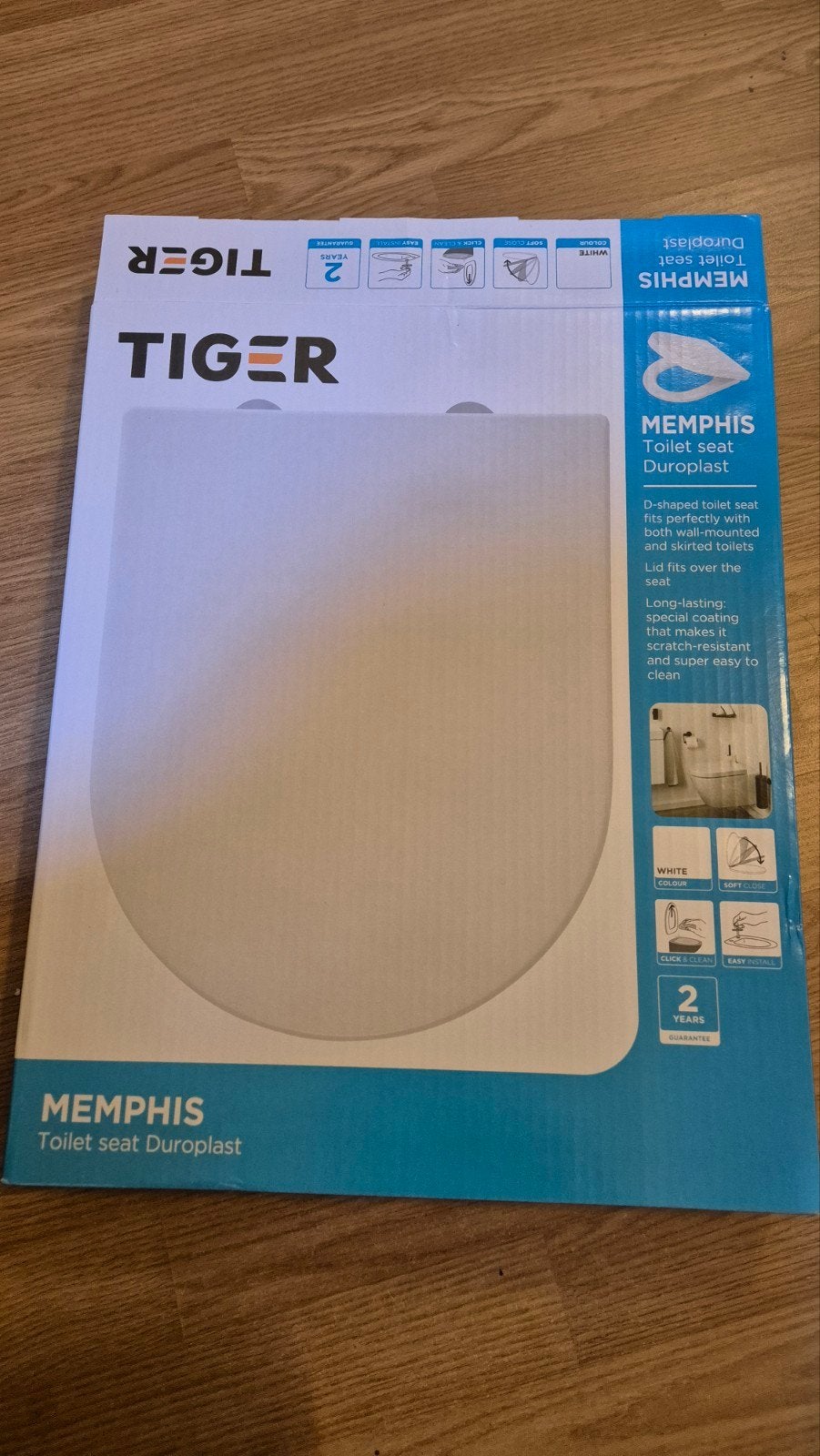 NIEUW Tiger WC bril Memphis Wit Kunststof met Softclose, Ophalen, Nieuw, Toilet
