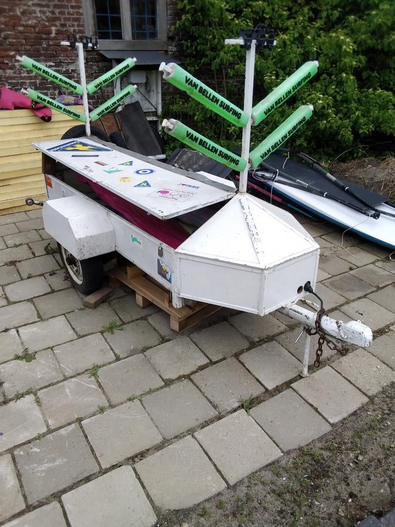 Aanhangwagen voor vier surfplanken plus toebehoren, Ophalen of Verzenden, Zeil