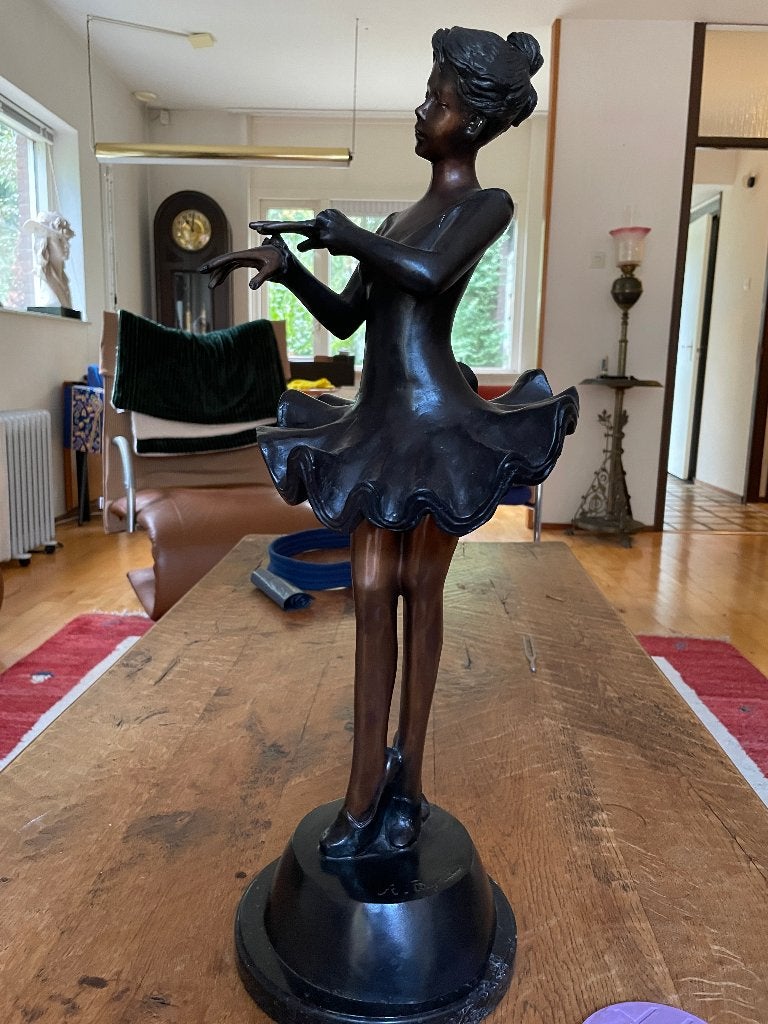 bronzen sculptuur danseresje ballerina, Antiek en Kunst, Ophalen