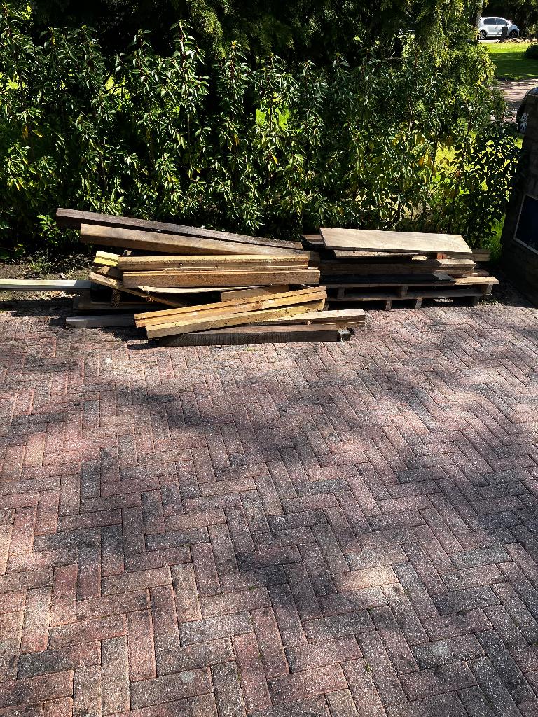 Hout, Doe-het-zelf en Verbouw, Hout en Planken, Ophalen, Gebruikt, 50 mm of meer, Balk