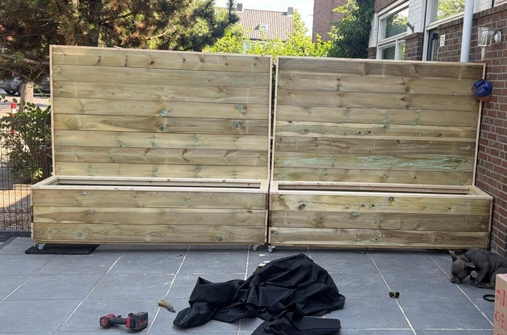 Houten plantenbak met latwerk, Ophalen, 1 tot 2 meter, Minder dan 3 meter, Zo goed als nieuw