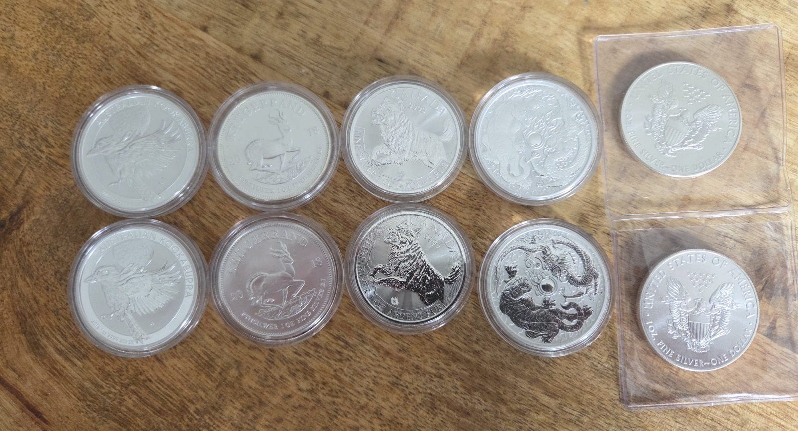 Zilveren munten set kookburra en krugerrand, Postzegels en Munten, Munten | Amerika, Ophalen of Verzenden, Setje, Zilver