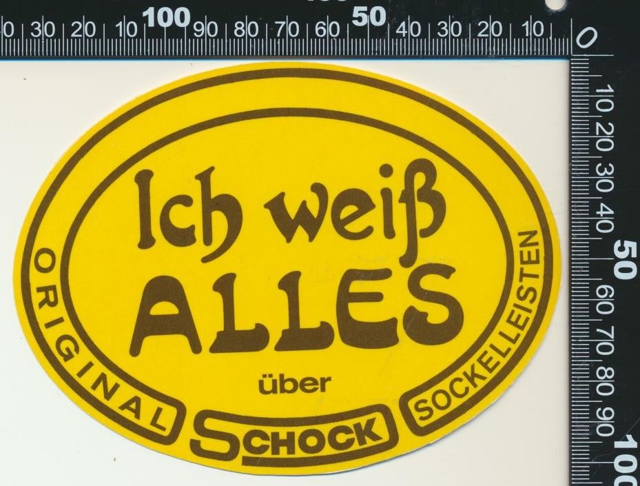 Sticker: Schock Sockelleisten, Ophalen of Verzenden, Zo goed als nieuw, Bedrijf of Vereniging