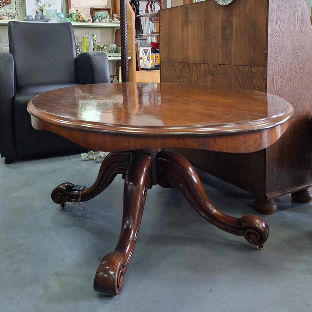 Salontafel ovaal | 120 cm | Engels | mahonie | kantelbaar, Ophalen