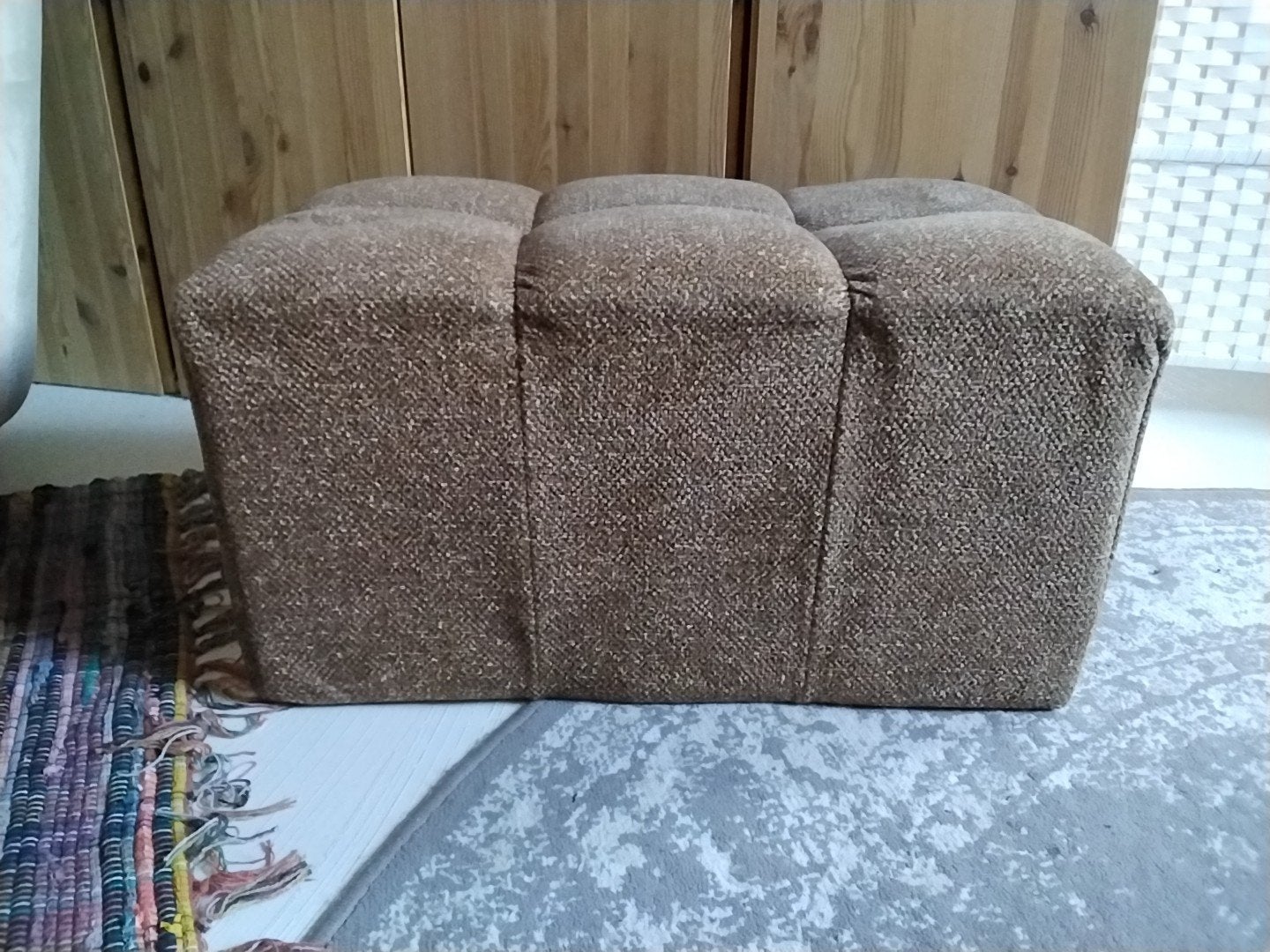 poef/hocker/voetenbank/bankje, Ophalen, Minder dan 50 cm, 50 tot 75 cm, Zo goed als nieuw