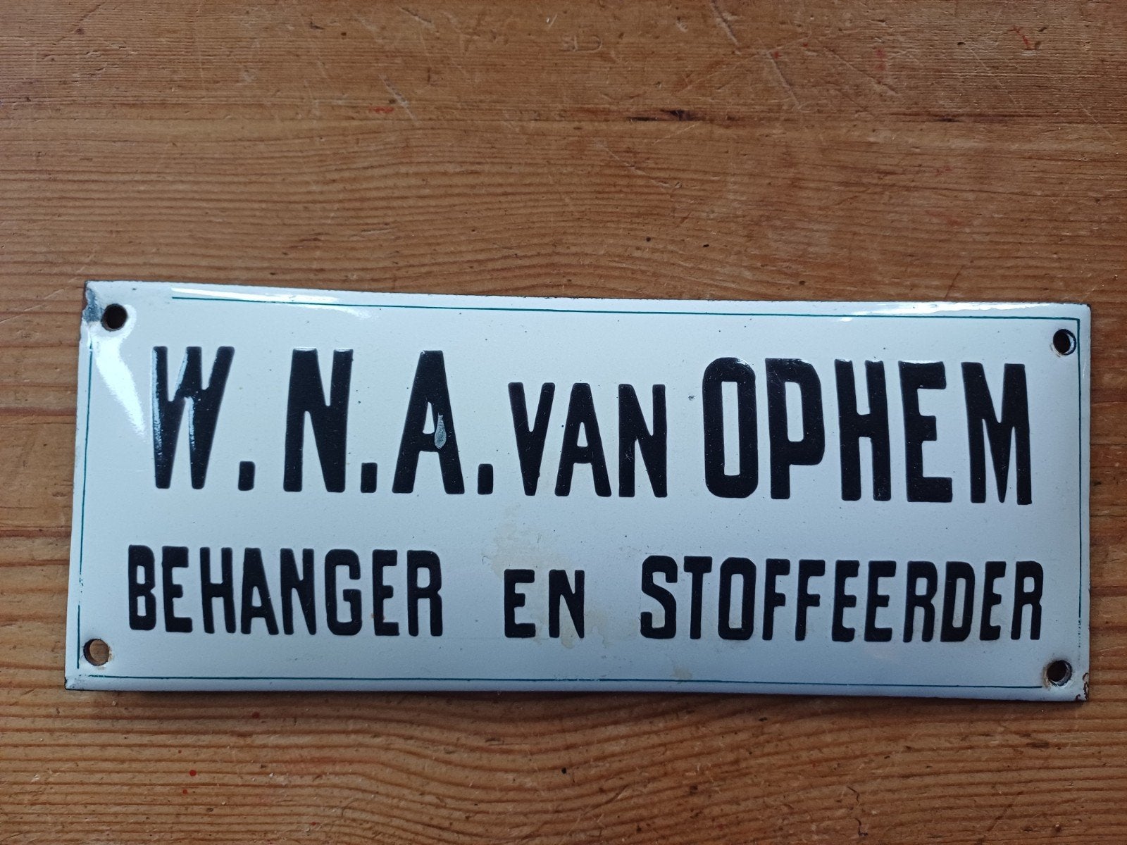 emaille bordje behanger,stoffeerder, Antiek en Kunst, Ophalen of Verzenden