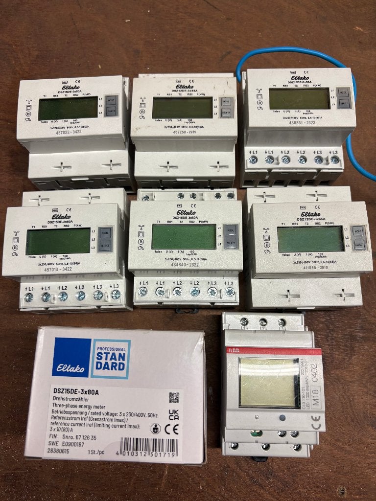 kWh meter - Eltako 3-fase en ABB 1-fase, Ophalen of Verzenden, Gebruikt, ABB, Overige typen
