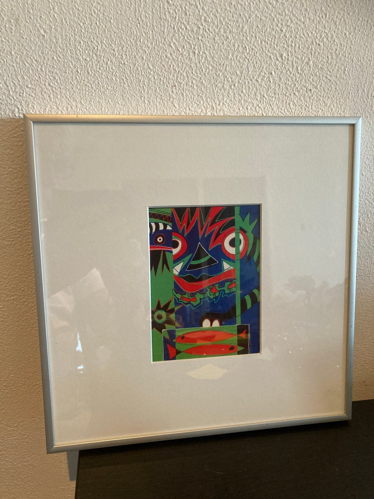 Zeefdruk "African Mask" - Marianne Naerebout R'dam 1958, Antiek en Kunst, Kunst | Litho's en Zeefdrukken, Ingelijst, Ophalen of Verzenden
