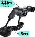 22kW 32A Laadkabel Type 2 naar Type 2 - 10 meter, Auto diversen, Ophalen of Verzenden, Zo goed als nieuw, Laadkabel