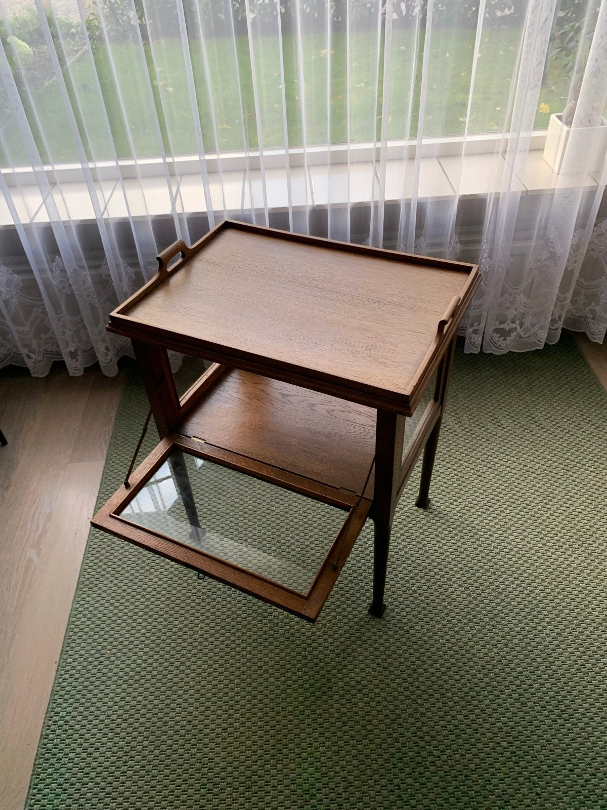 Antieke vintage eiken houten theetafel, Antiek en Kunst, Ophalen