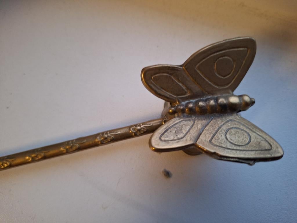 Vintage messing vlinder kaarsendover, Ophalen of Verzenden
