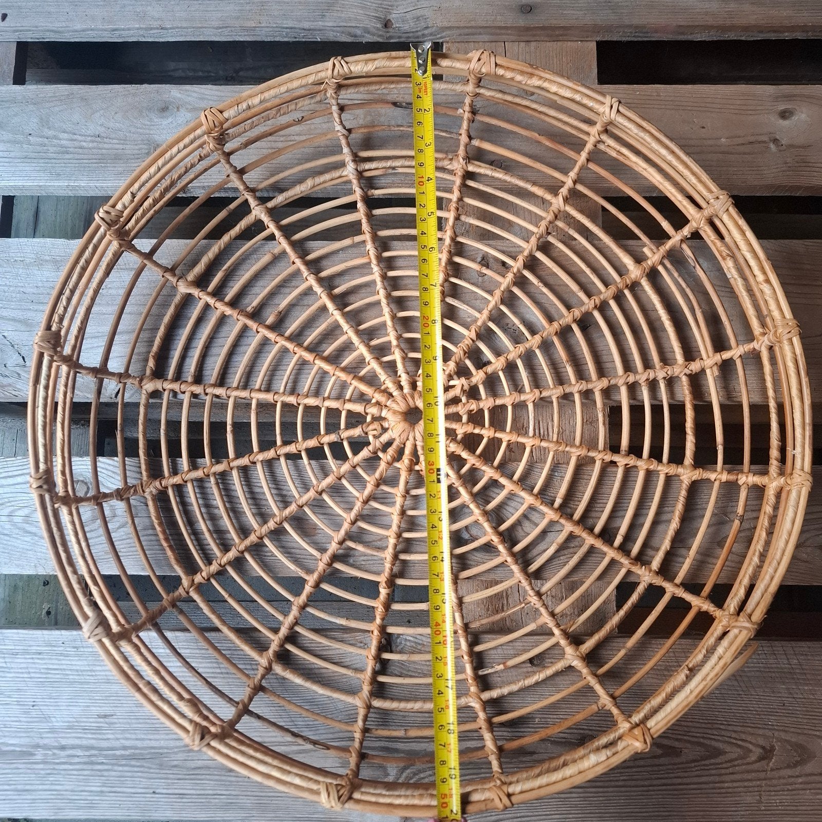 Grote rotan mand, 50 cm diameter, Huis en Inrichting, Woonaccessoires | Schalen en Manden, Ophalen, Gevlochten, Mand, Rond