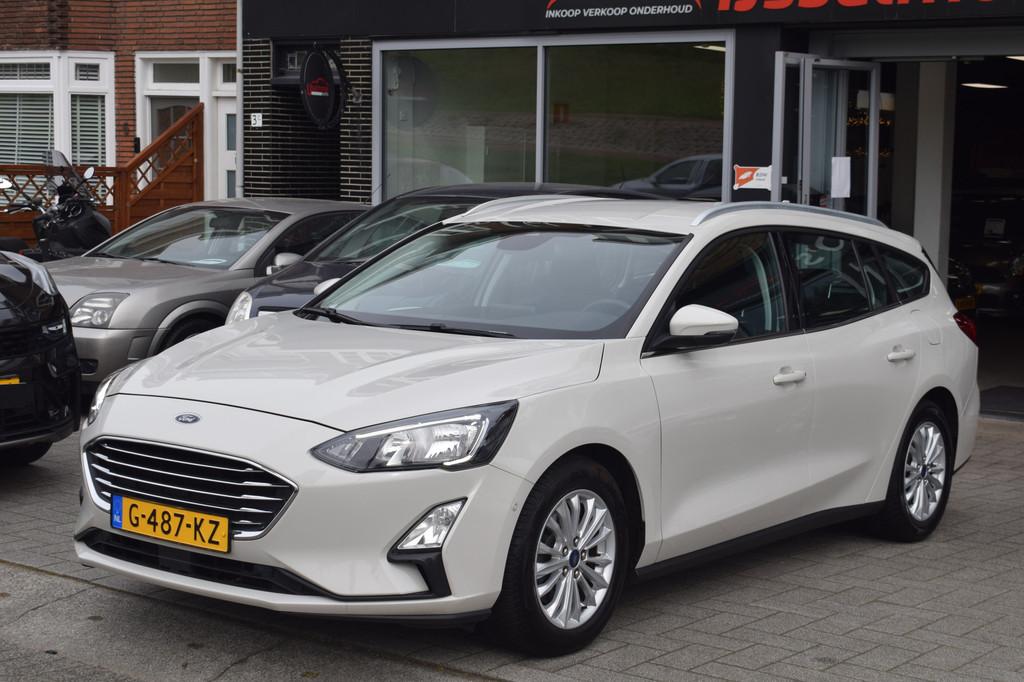 Ford FOCUS Wagon 1.0 EcoBoost Titanium NAP Automaat A.Camera, Stof, Gebruikt, Wit, Origineel Nederlands