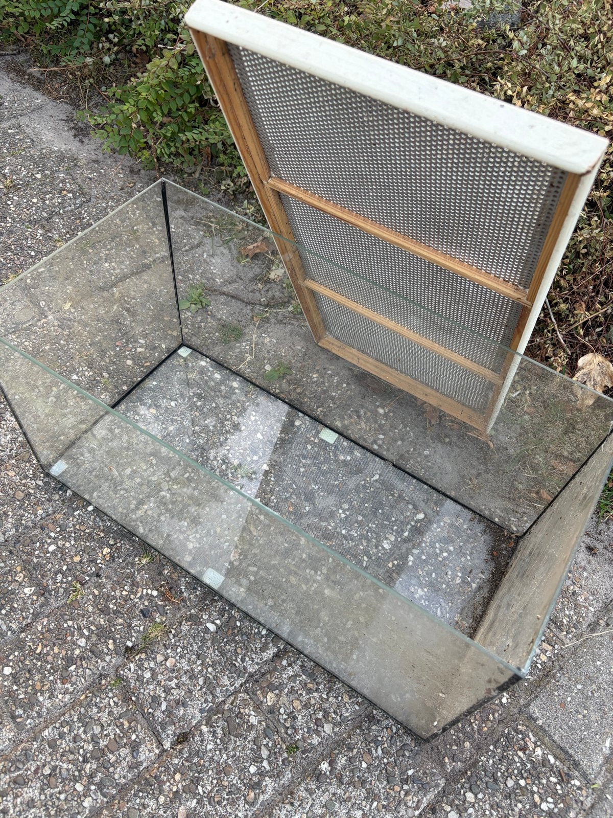 Terrarium bak glas 60x30x30, Dieren en Toebehoren, Reptielen en Amfibieën | Toebehoren, Ophalen, Gebruikt
