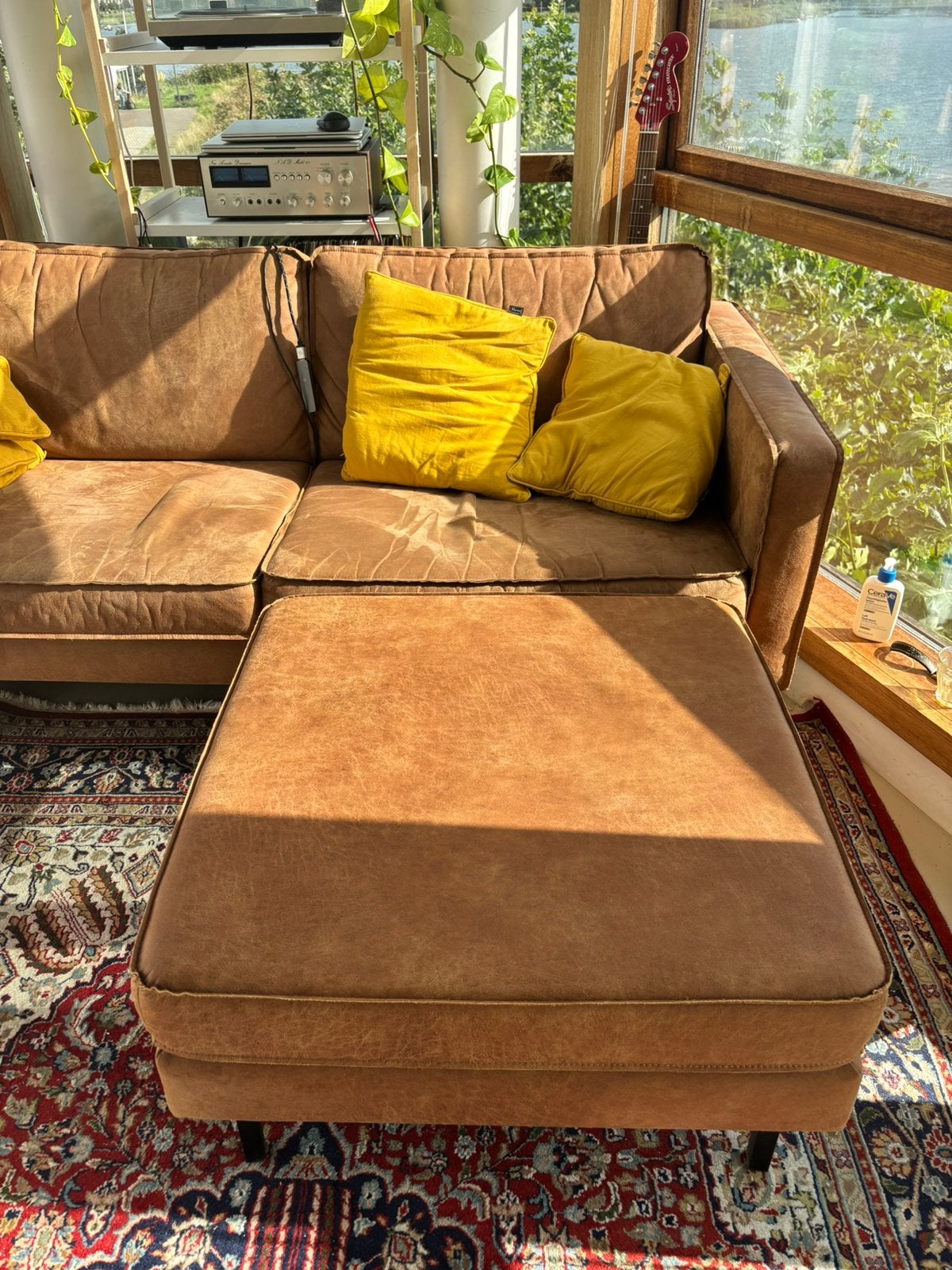 Woood hocker cognac, Ophalen, Gebruikt