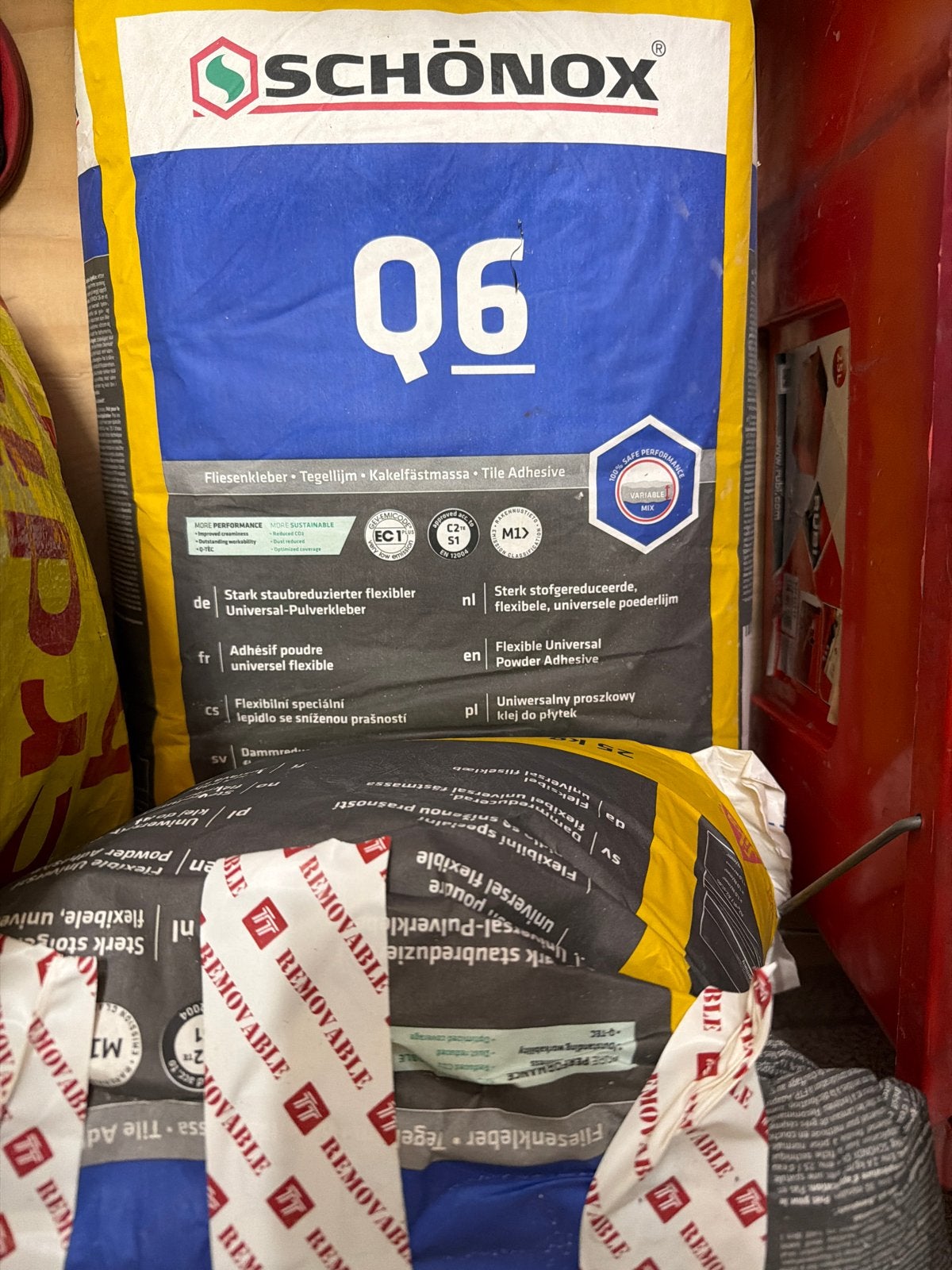 Schonox Q6 Tegellijm - 1 zak (25kg) + halve zak, Ophalen of Verzenden, Nieuw
