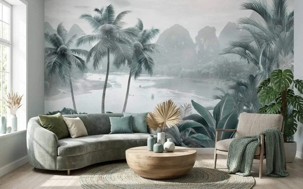 Fotobehang woonkamer – jouw sfeer, montage mogelijk, Huis en Inrichting, Overige patronen, Natuurlijk, Overige merken, Groen