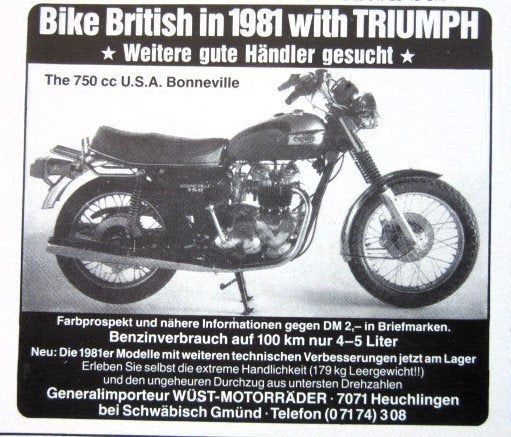 3 oude advertenties reclames Triumph motorfiets 81-82 motor, Ophalen of Verzenden, Gebruikt, Motoren