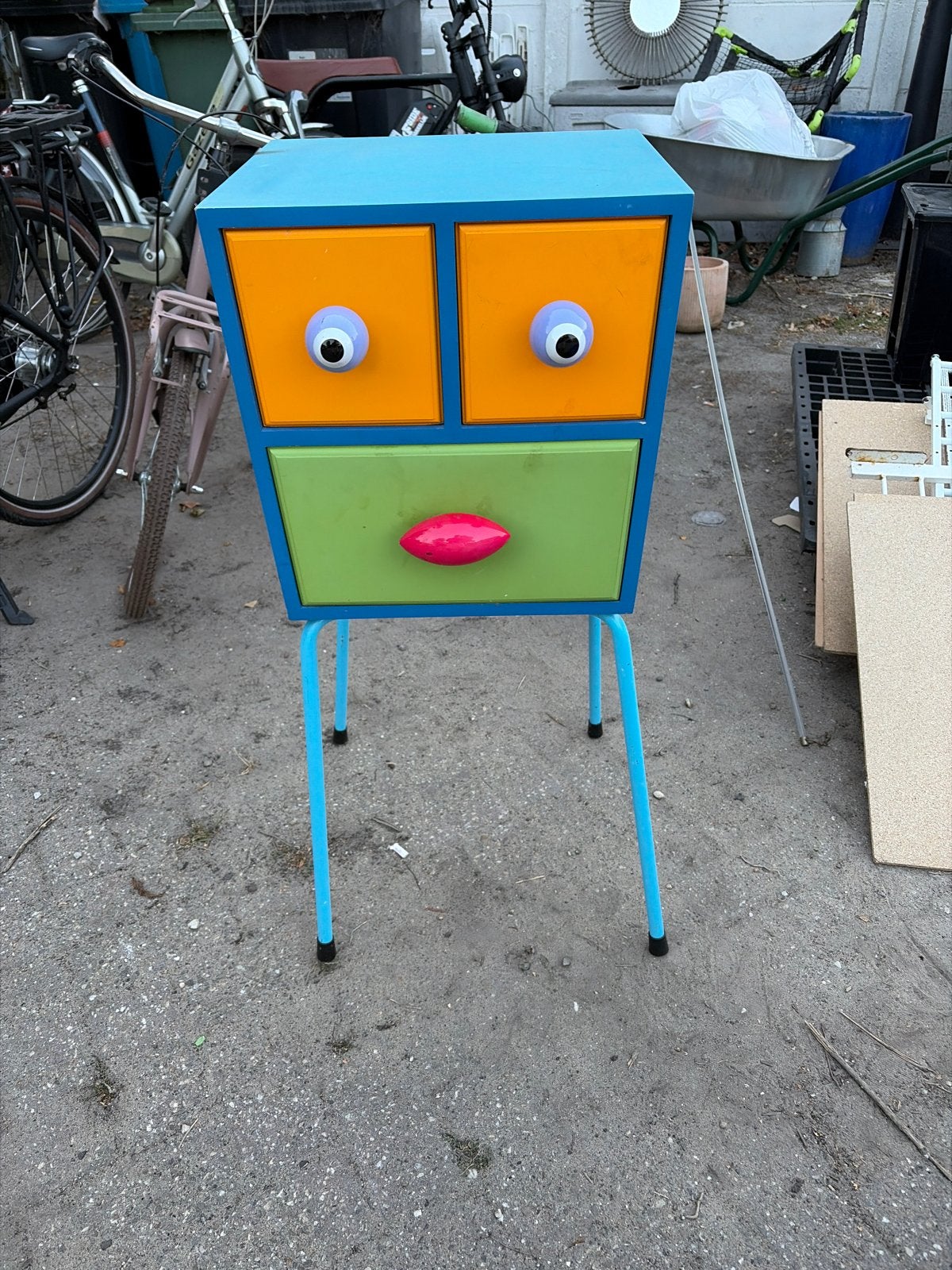 Original Vintage Pylones Design Nachtkastje / Bijzetmeubel, Gebruikt, Minder dan 75 cm, Ophalen of Verzenden, Minder dan 50 cm