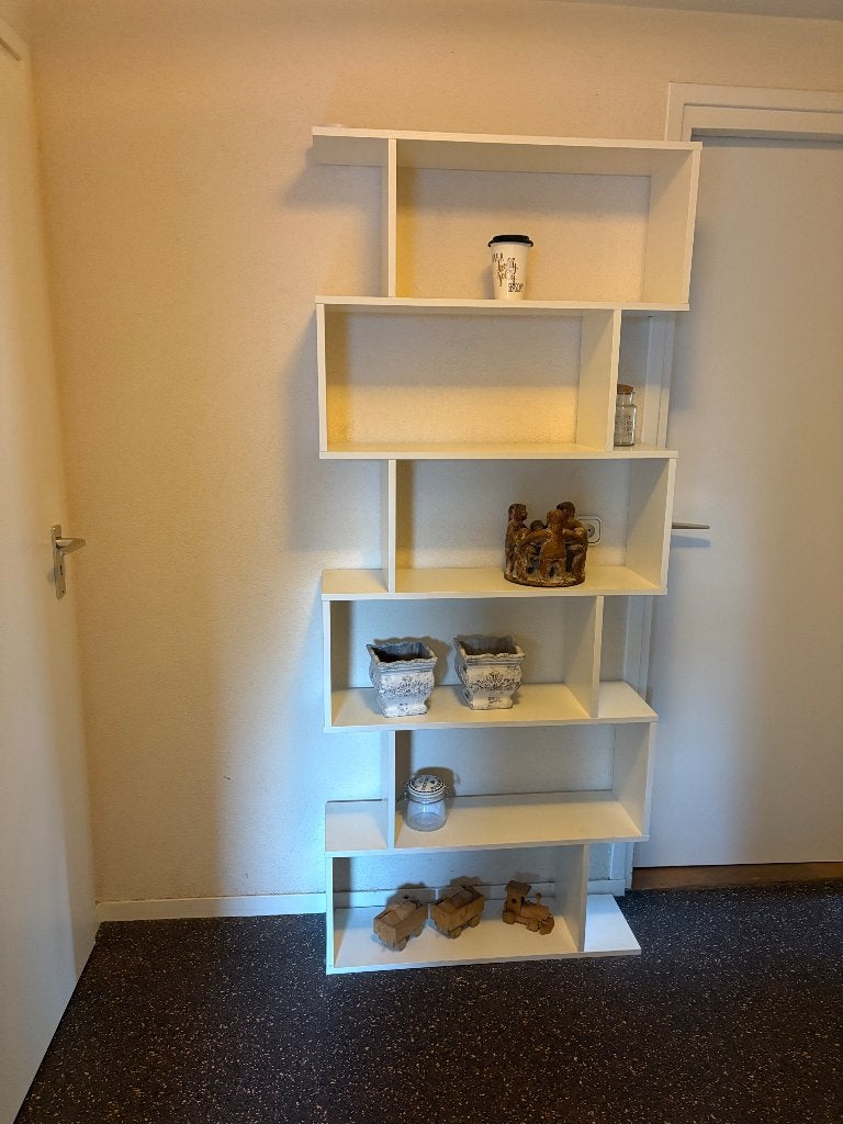 Witte open Boekenkast 188 cm hoog, Ophalen, Met plank(en), 50 tot 100 cm, Zo goed als nieuw