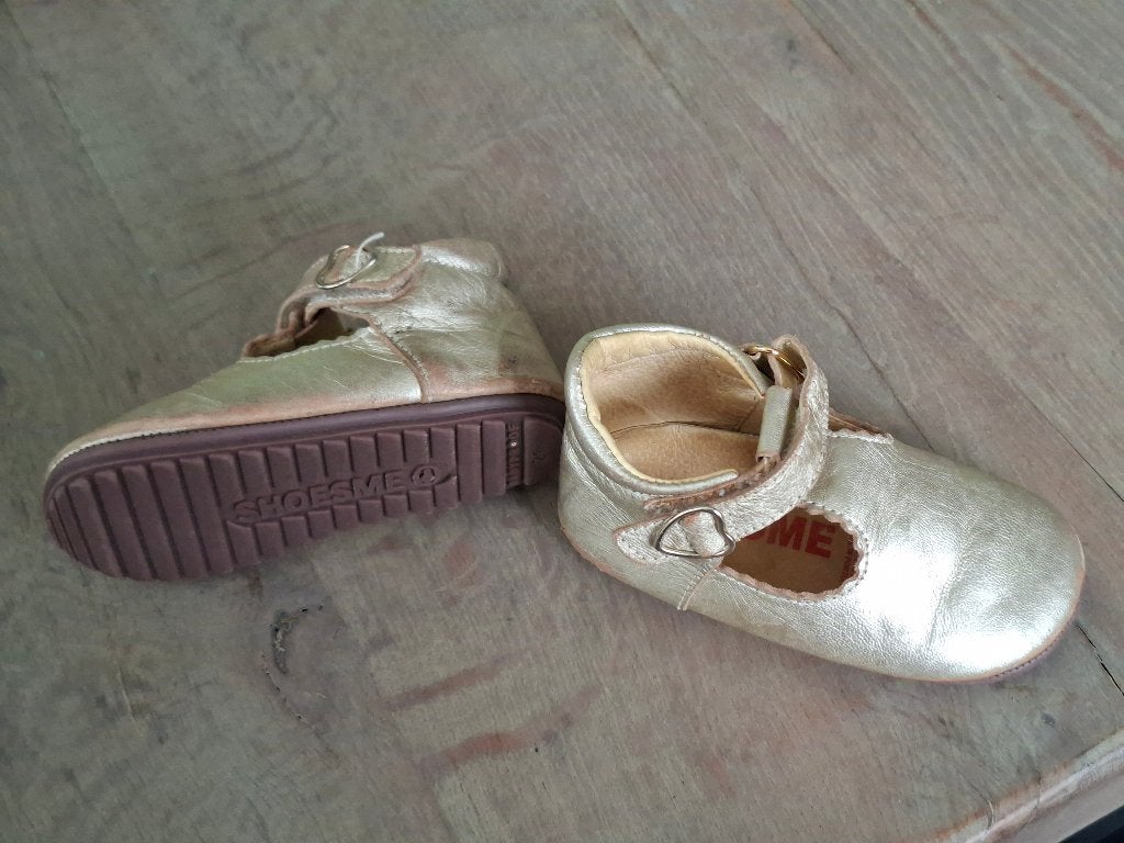 Shoesme baby schoen goudkleurig maat 21, Gebruikt, Meisje, Schoenen, Ophalen of Verzenden