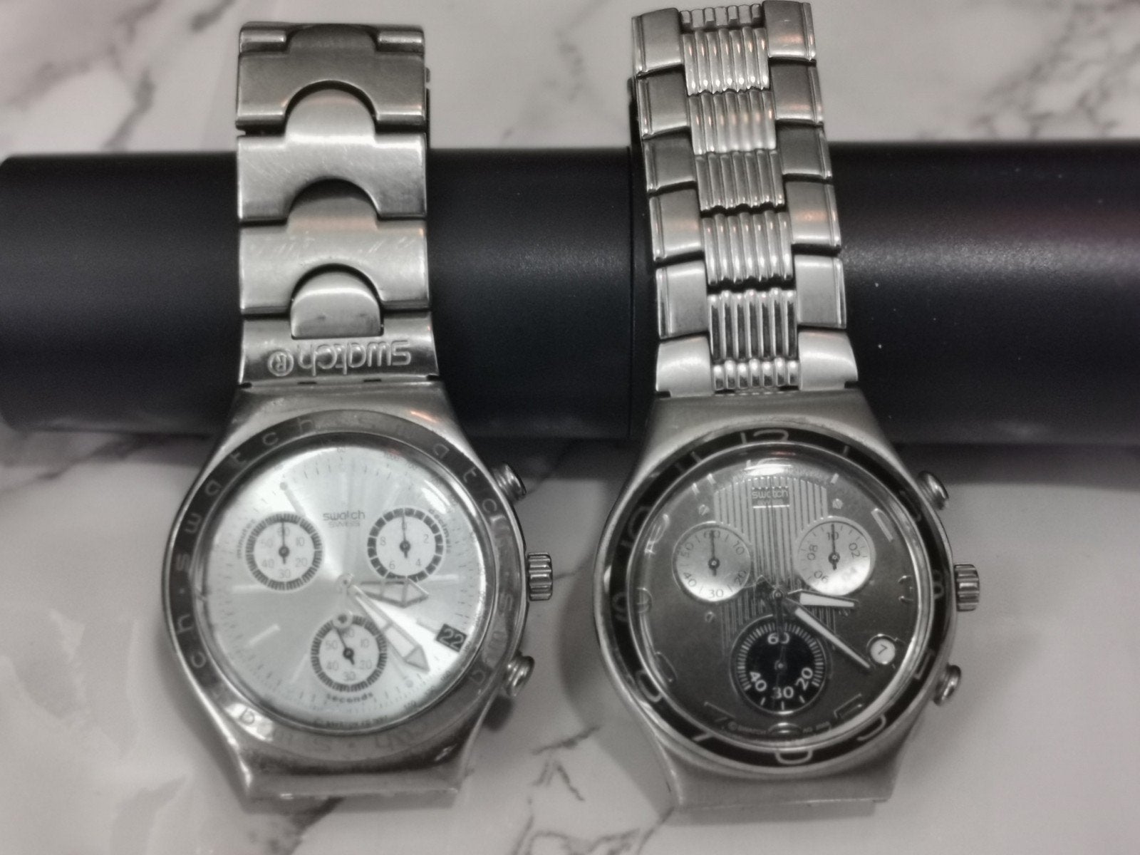 Prachtige Set: Swatch Irony Chrono Chronografen (Staal), Staal, Staal, Polshorloge, Swatch