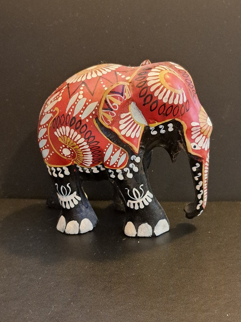 Decoratieve Houten Olifant - Handgeschilderd, Verzamelen, Ophalen of Verzenden, Gebruikt, Dier