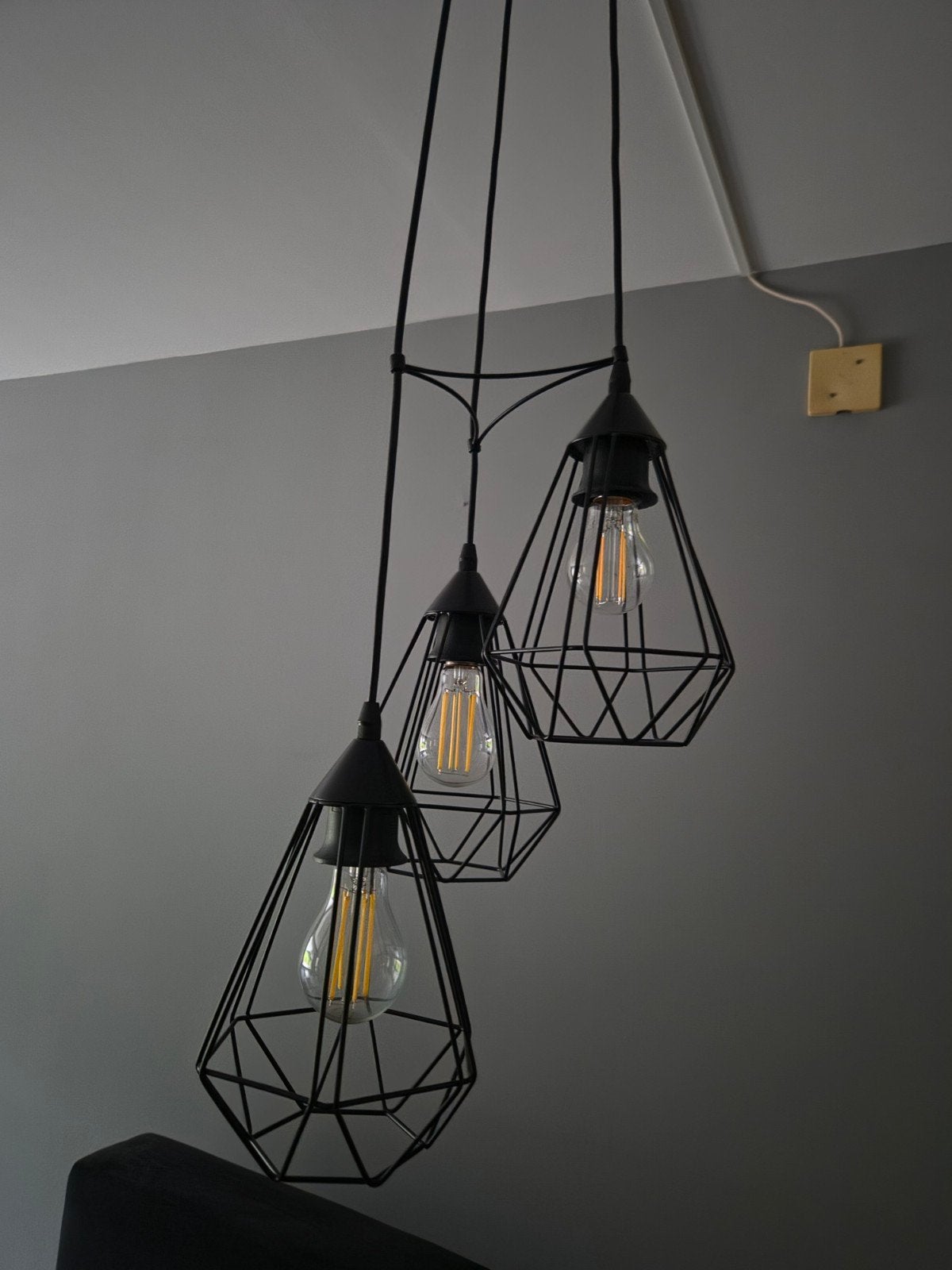 Hanglamp Eglo Tarbes zwart, Ophalen, Gebruikt, E27 (groot), Metaal