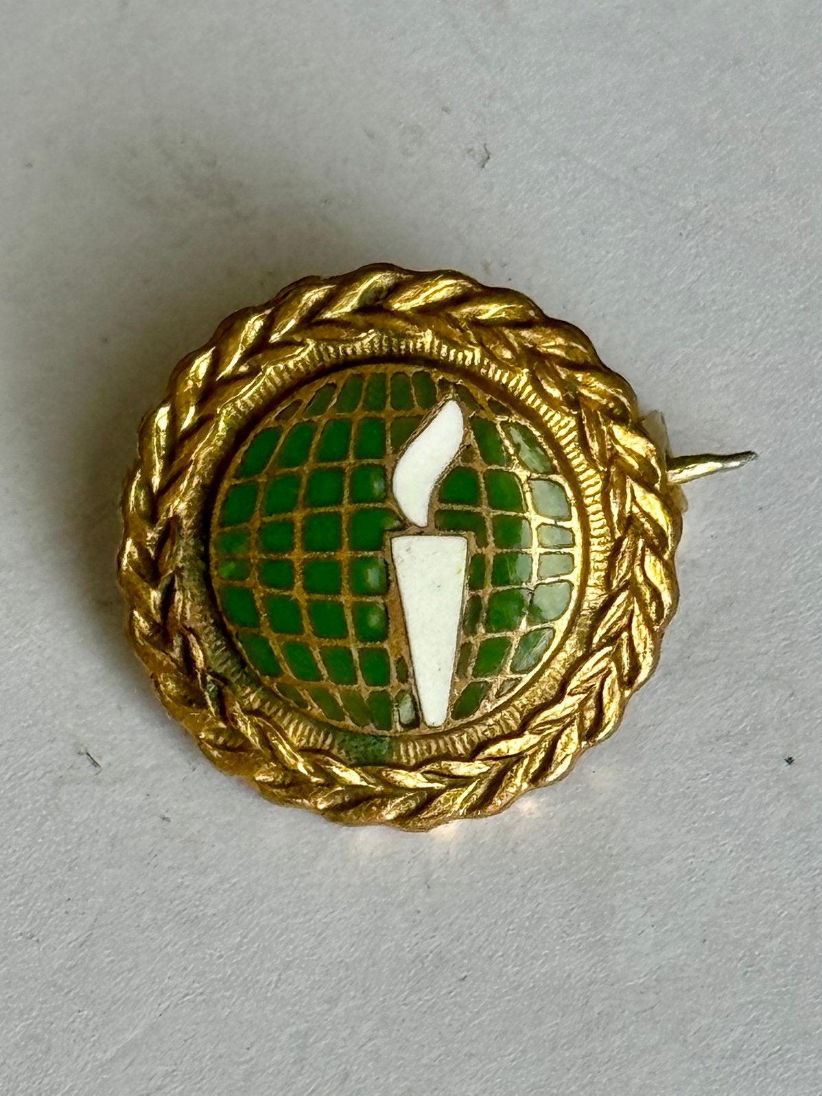 Emaille broche World Veterans Federation WVF, Verzamelen, Ophalen of Verzenden, Zo goed als nieuw, Overige onderwerpen, Speldje of Pin
