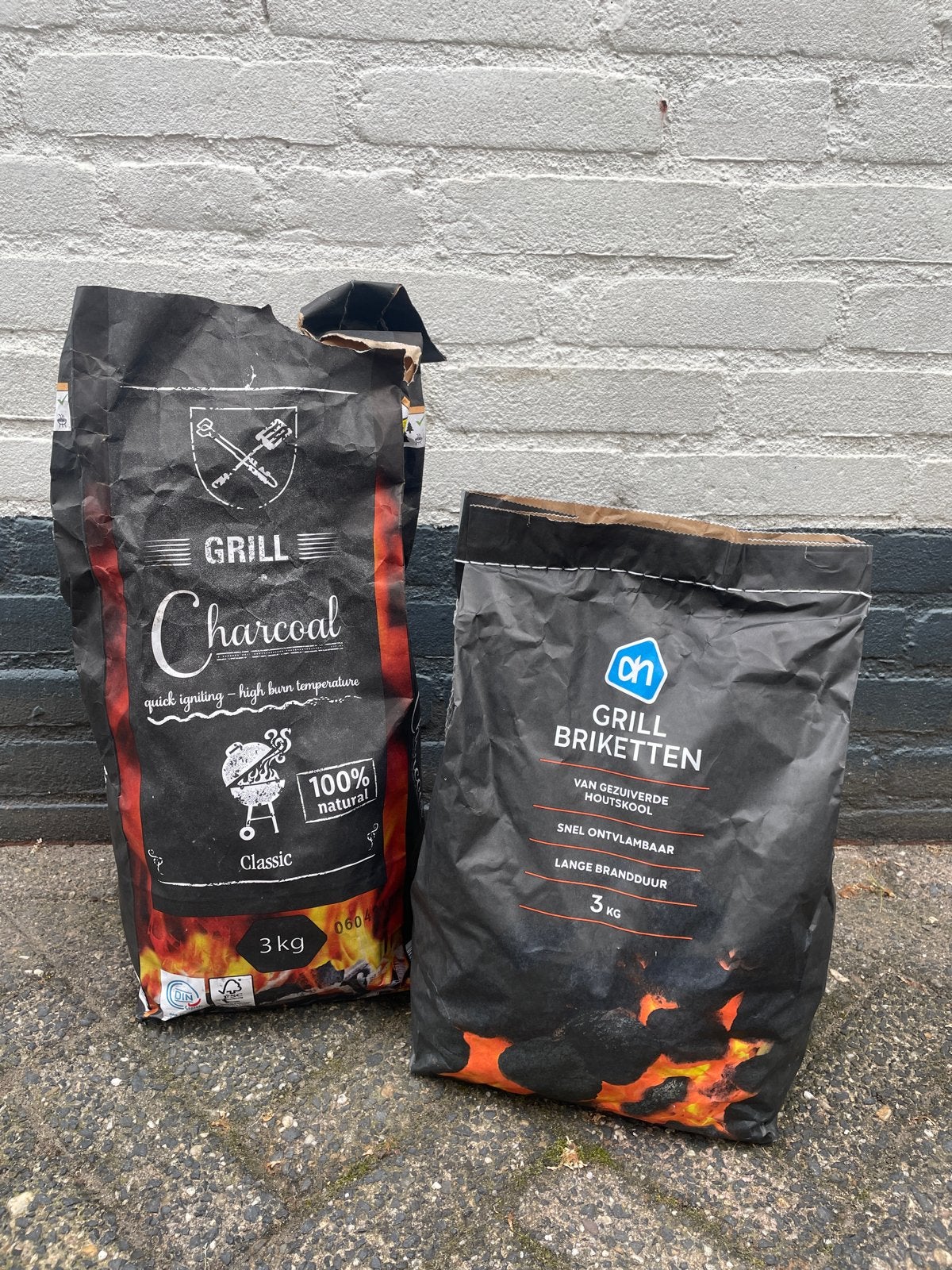 Briketten en houtskool voor de BBQ, Ophalen, Gebruikt