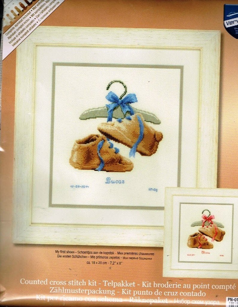 Cado vervaco borduurpakket geboorte, KAPSTOK/SCHOENTJES J/M, Ophalen of Verzenden, Nieuw, Handborduren, Borduurpakket